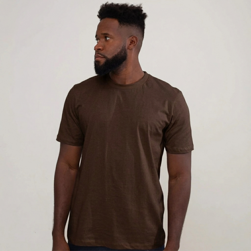 Camisa Marrom de Algodão Premium Masculina