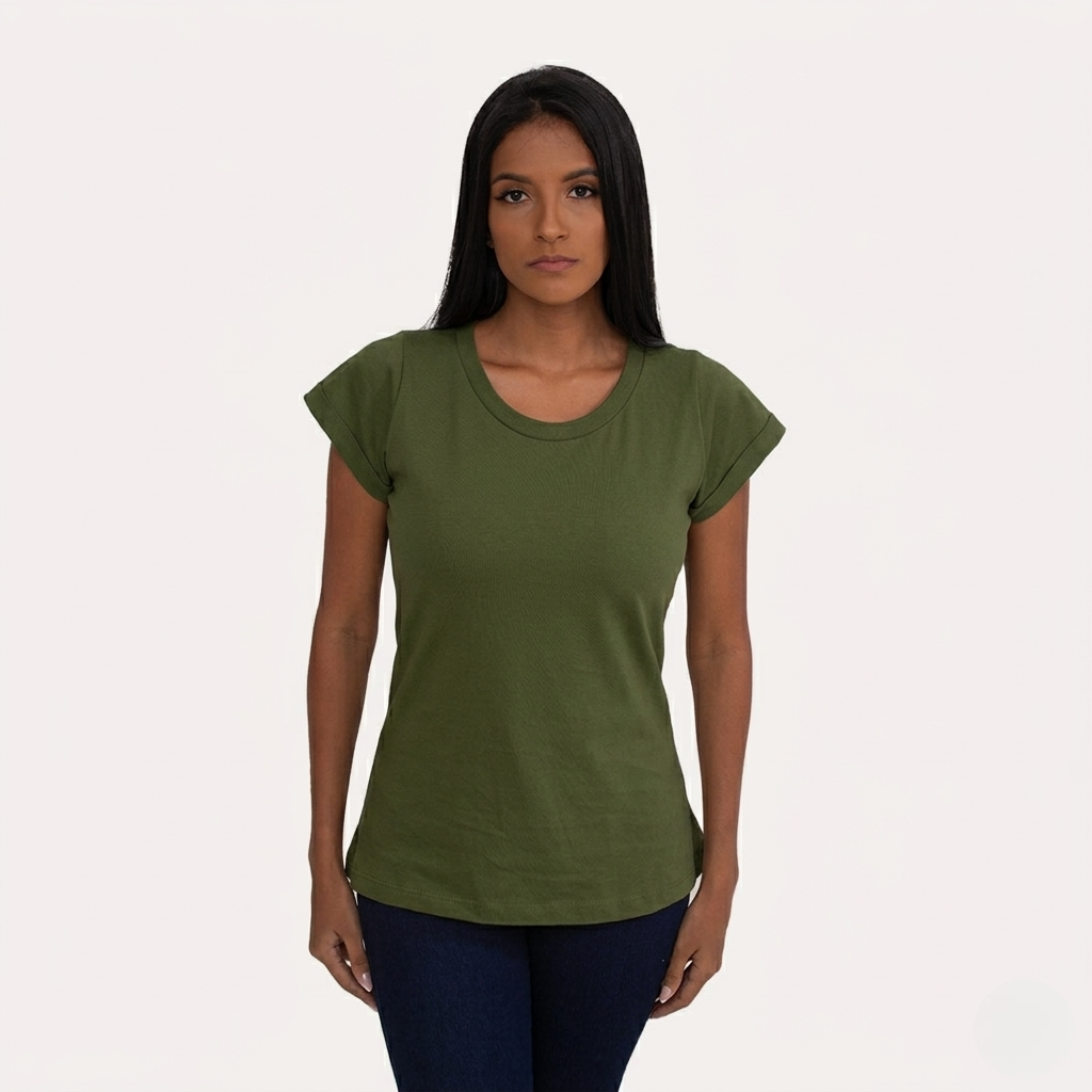 Camisa Verde de Algodão Premium Feminina