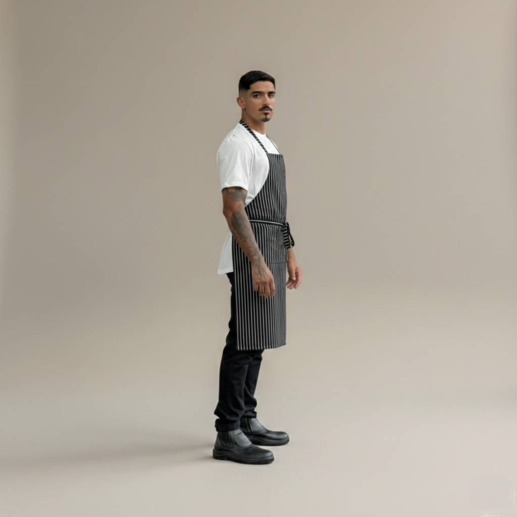 Avental Listrado Preto