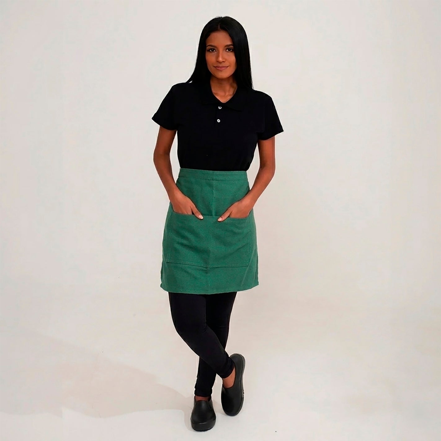 Avental Lona Verde Musgo de Cintura com Bolso