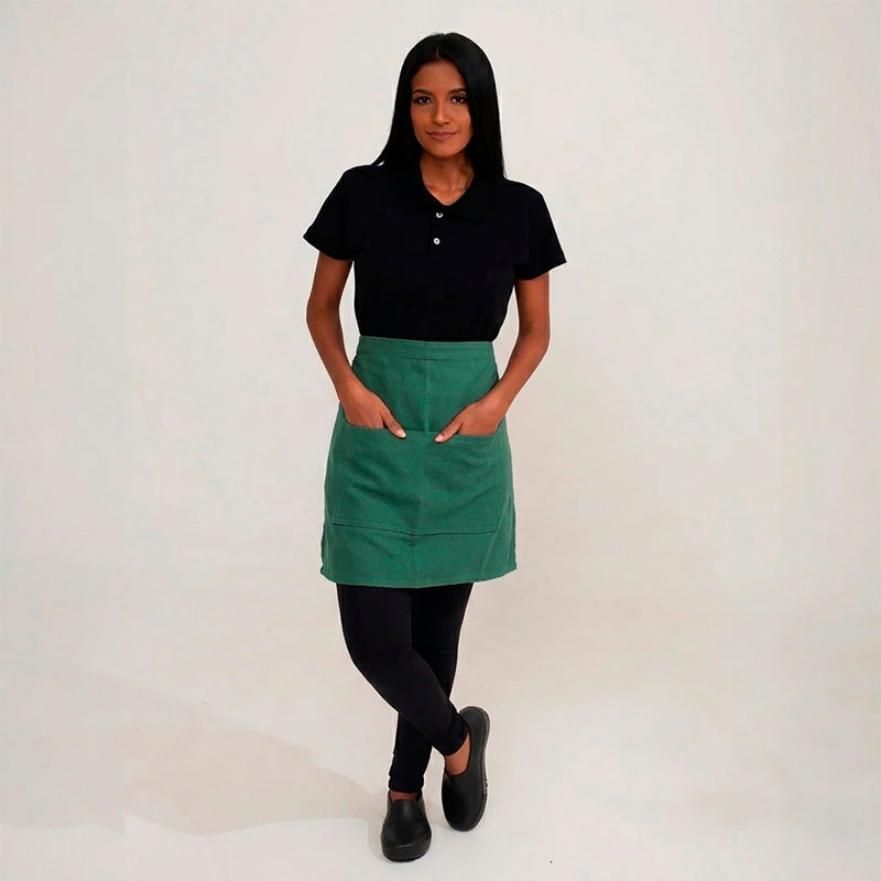 Avental Lona Verde Musgo de Cintura com Bolso