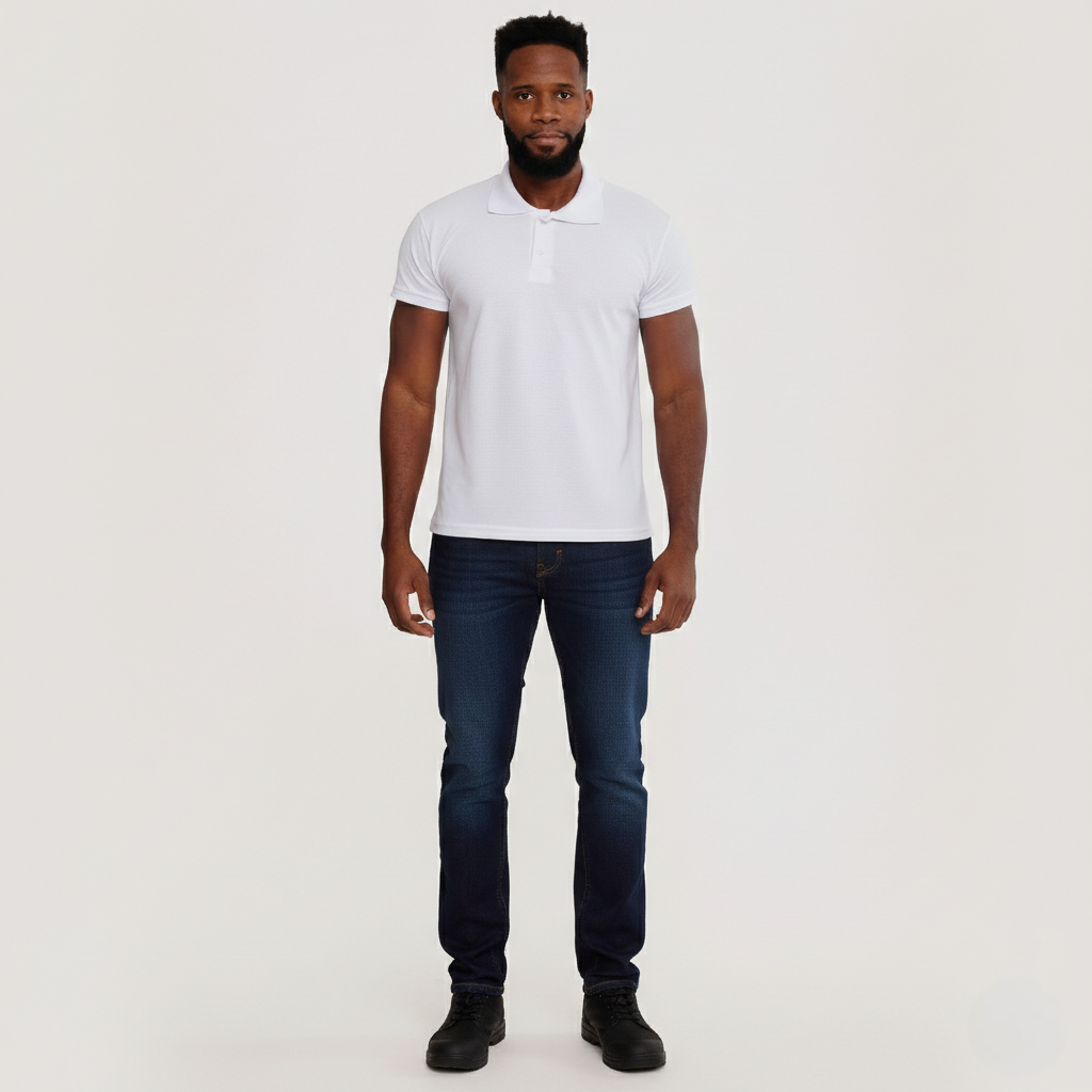 Camisa Polo Piquet Algodão Branco