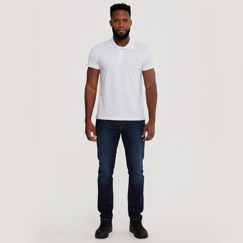 Camisa Polo Piquet Algodão Branco