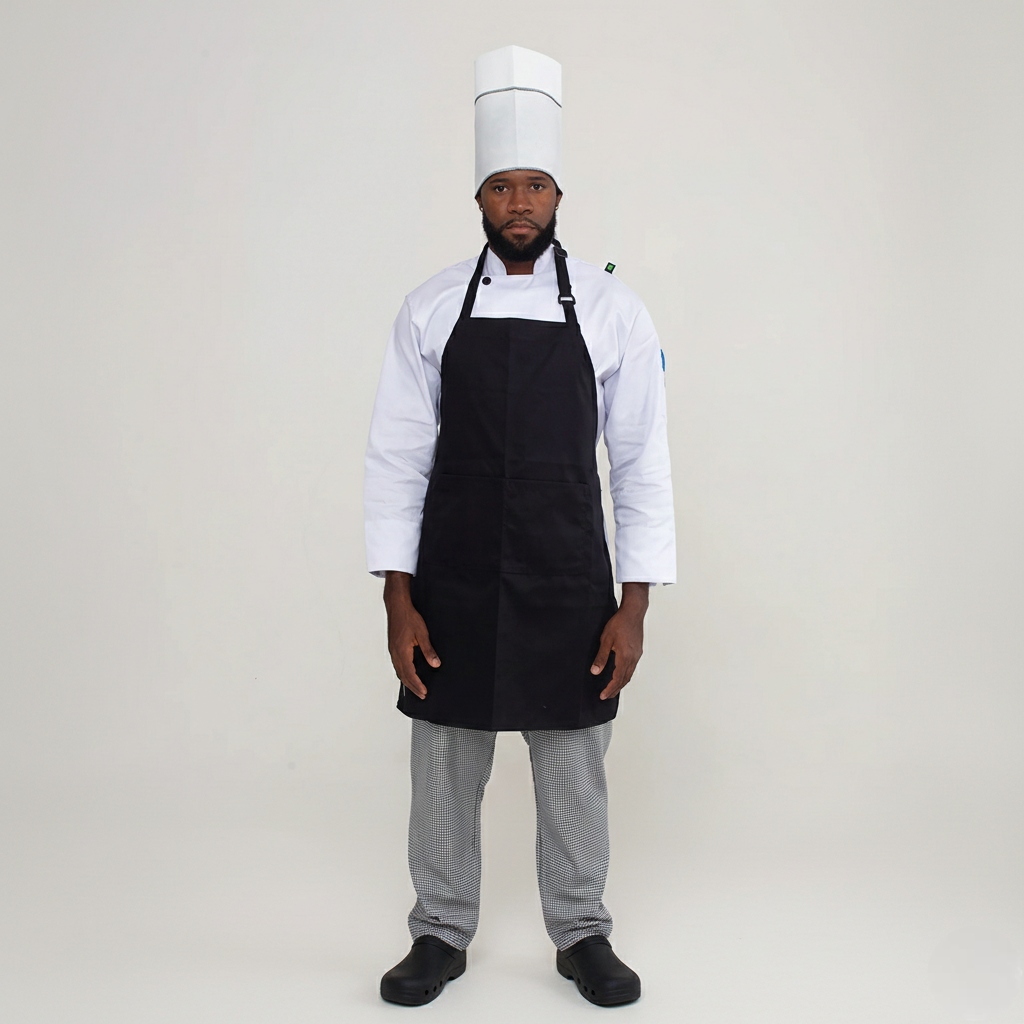 Avental Preto com bolso Brim