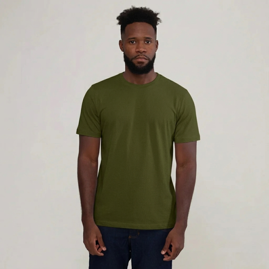 Camisa Verde de Algodão Premium Masculina