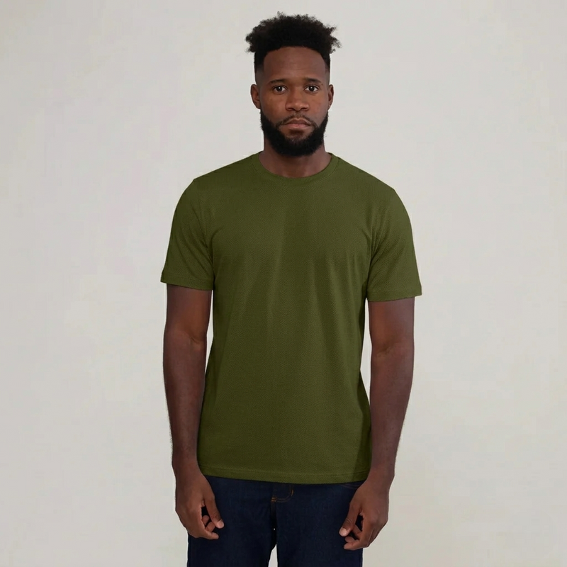 Camisa Verde de Algodão Premium Masculina