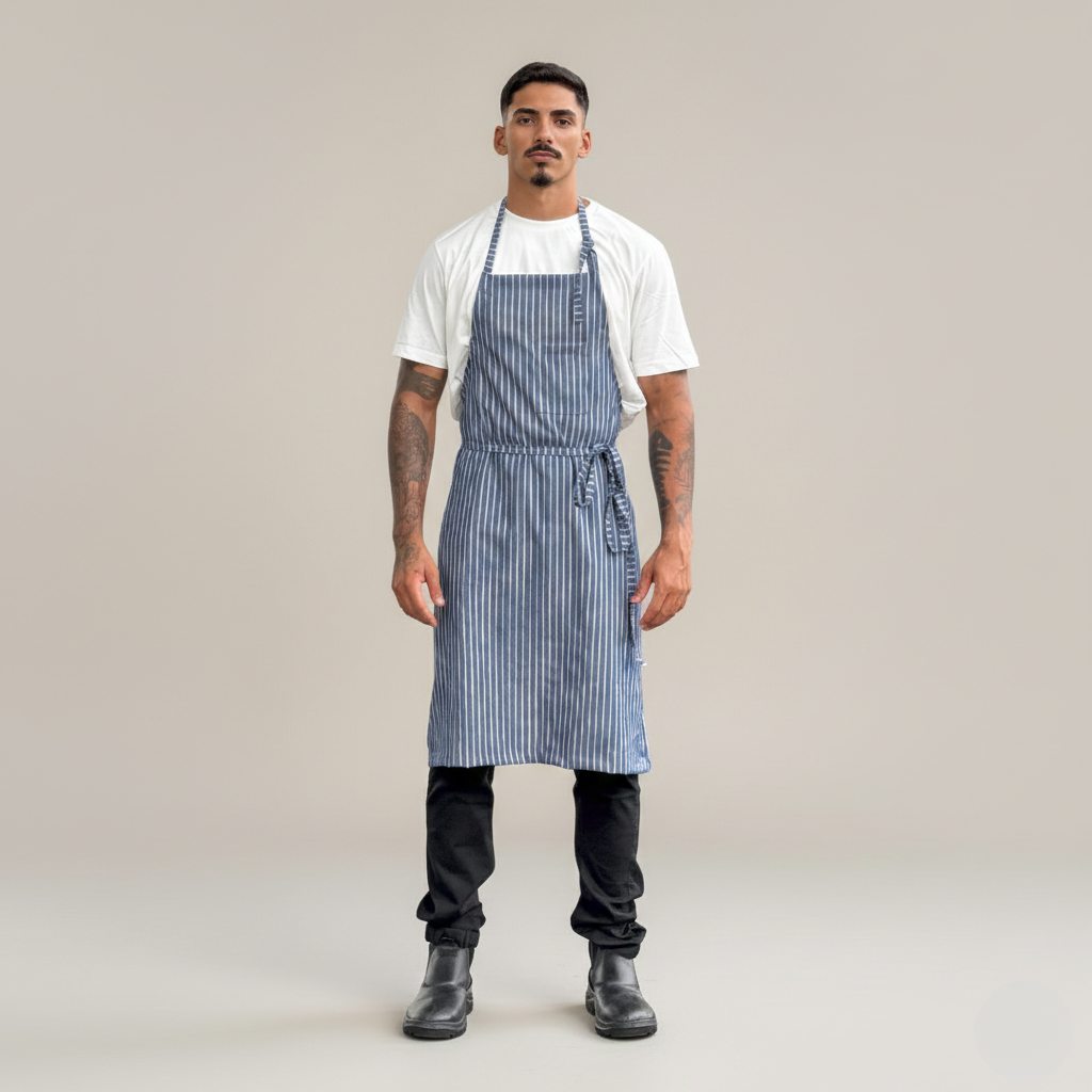 Avental Listrado Azul