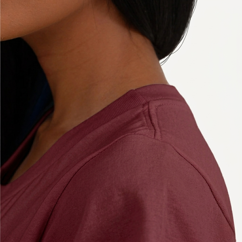 Camisa Vinho de Algodão Premium Feminina