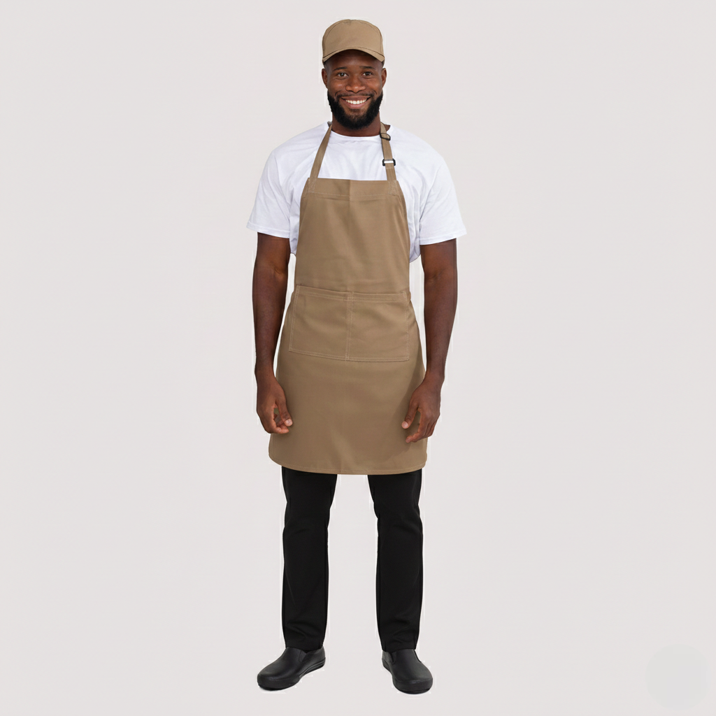 Avental Bege com bolso Brim