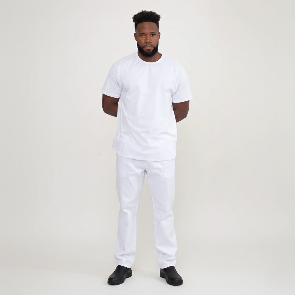 Camisa Branca de Malha 100% Algodão