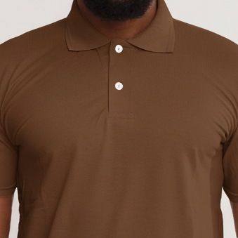 Camisa Polo Piquet Algodão Marrom