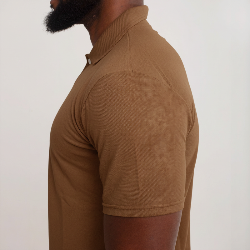 Camisa Polo Piquet Algodão Marrom