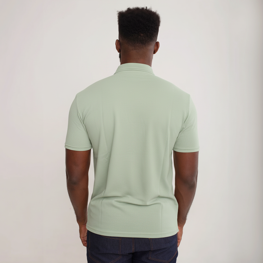 Camisa Polo Piquet Algodão Verde Claro
