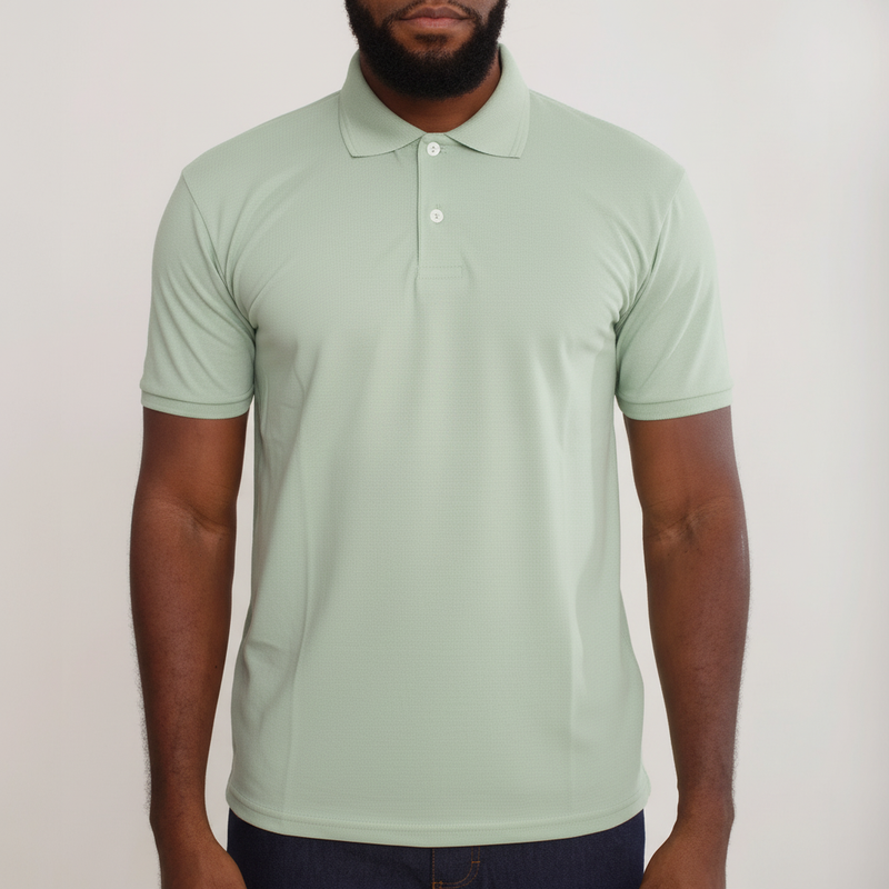 Camisa Polo Piquet Algodão Verde Claro