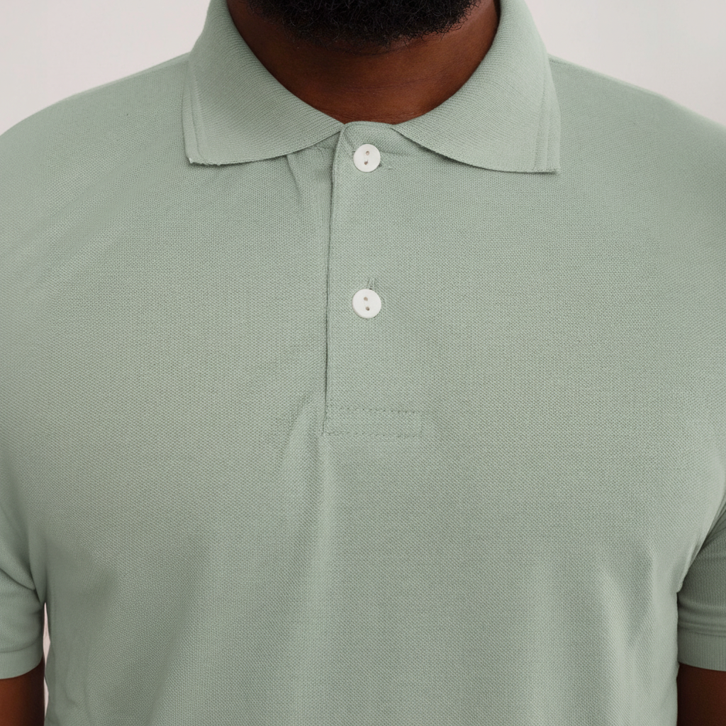 Camisa Polo Piquet Algodão Verde Claro
