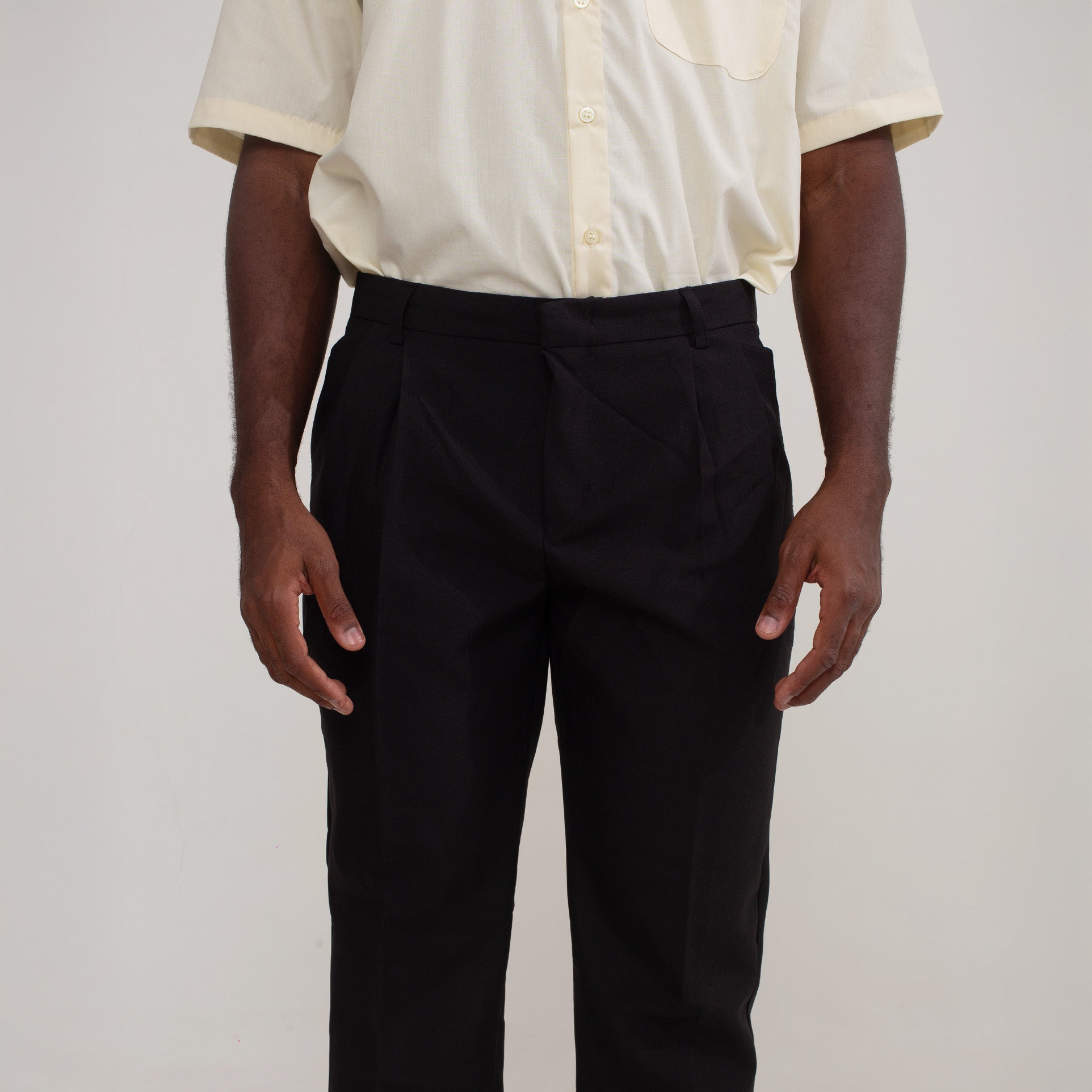 Calça Social Preta com Prega Masculina Oxford