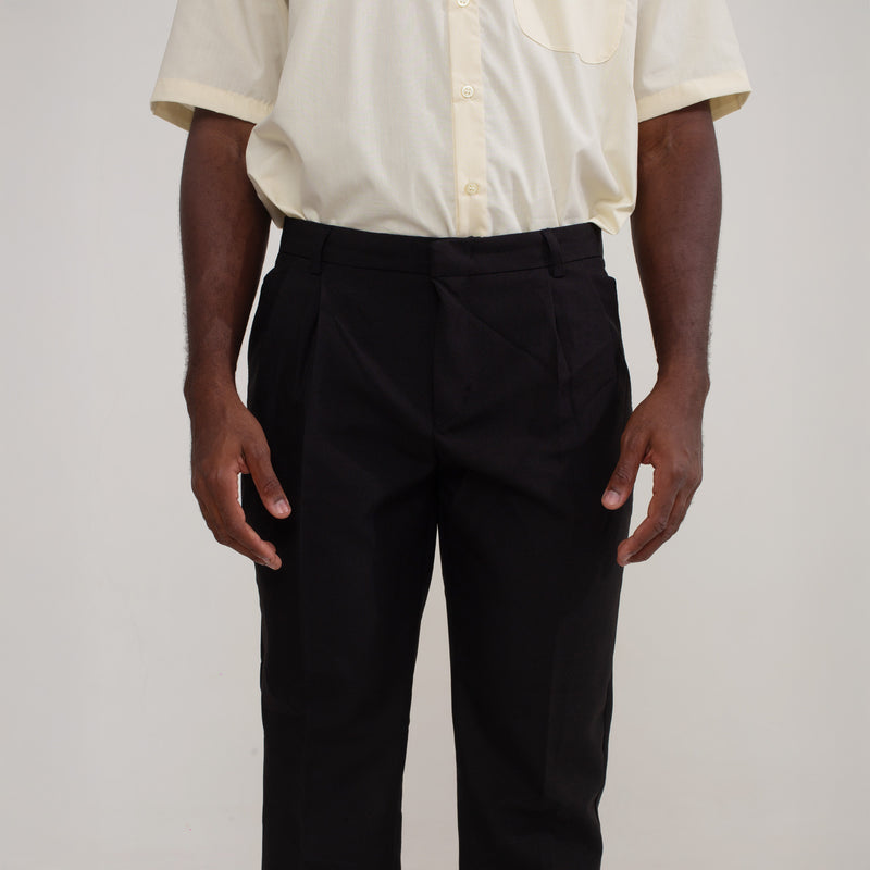 Calça Social Preta com Prega Masculina Oxford