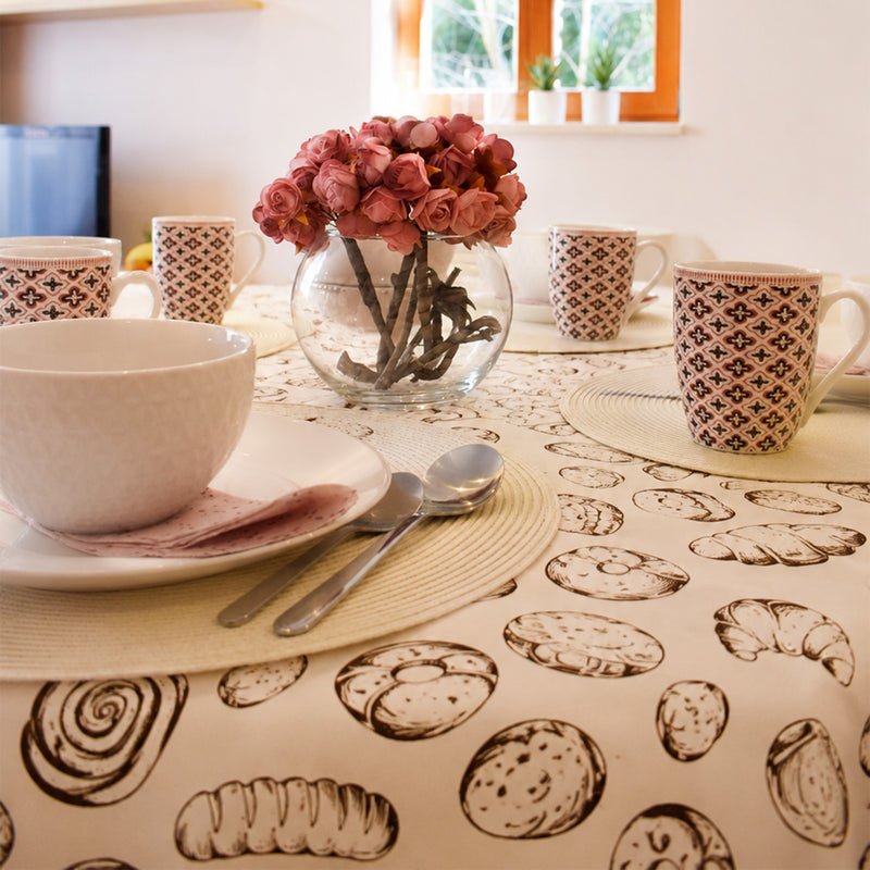 Toalha de Mesa Pãozinho 1,50x1,50 Quadrada