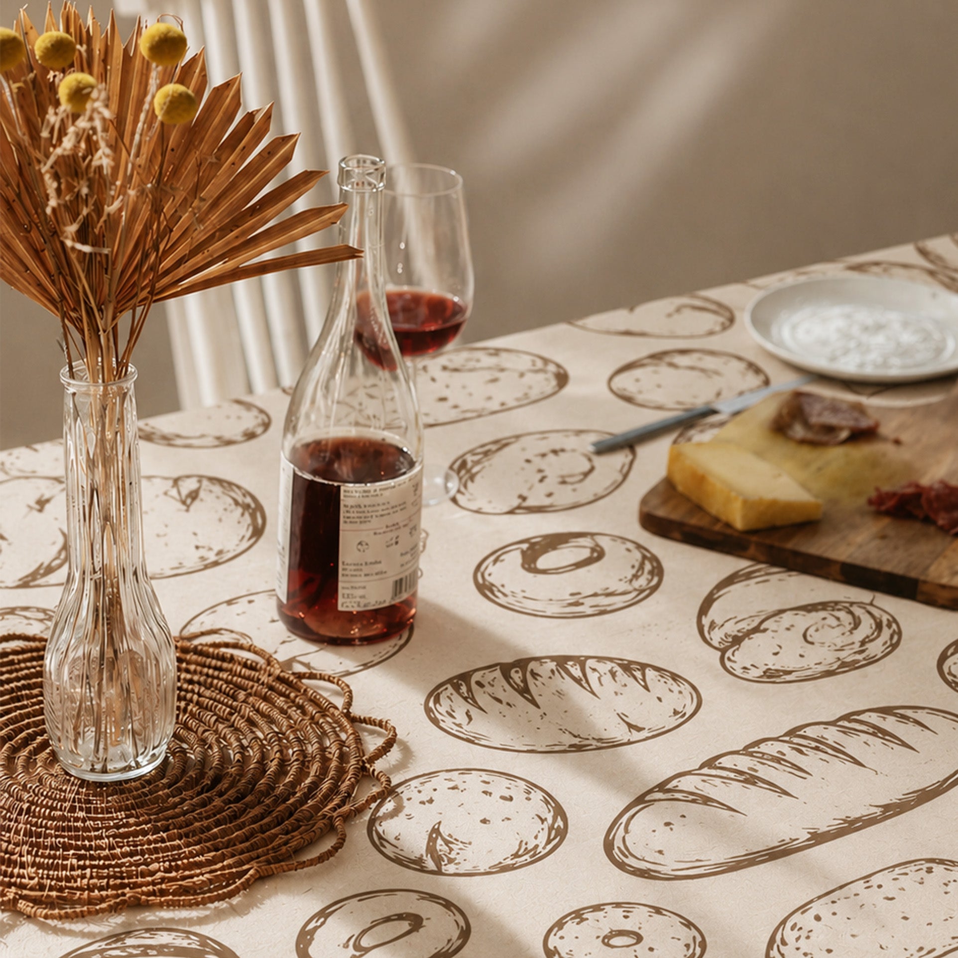 Toalha de Mesa Pãozinho 1,50x1,50 Quadrada