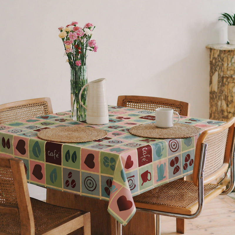Toalha de Mesa Café Amor 1,50x1,50 Quadrada