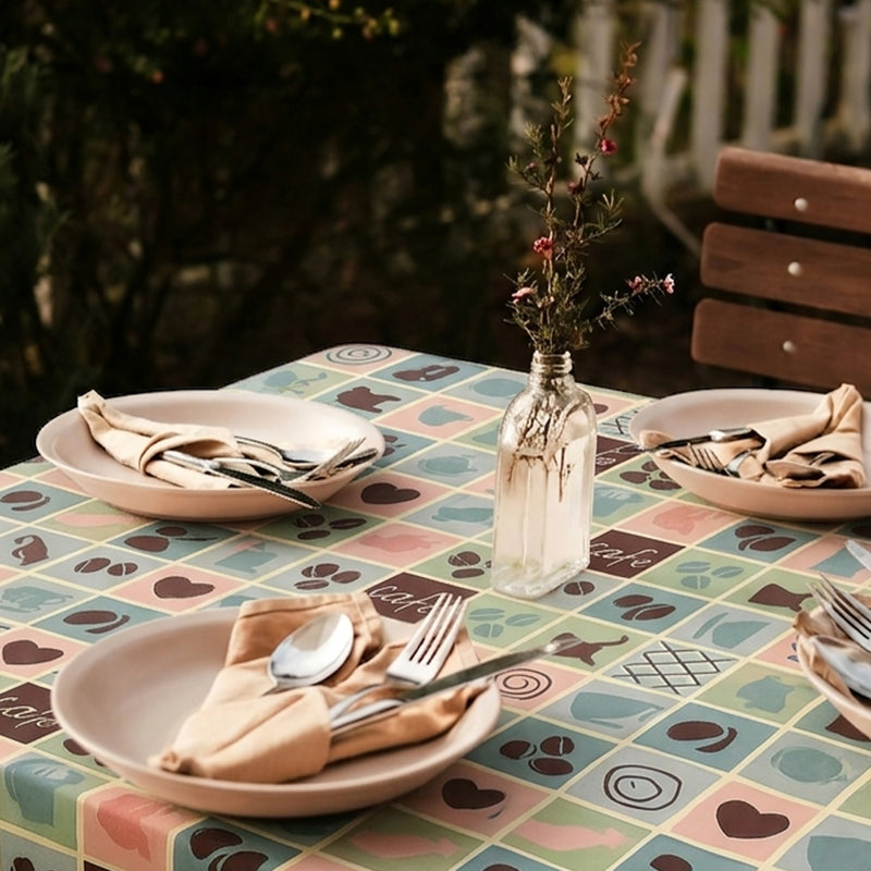 Toalha de Mesa Café Amor 1,50x1,50 Quadrada