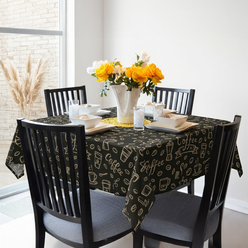 Toalha de Mesa Café Preto 1,50x1,50 Quadrada