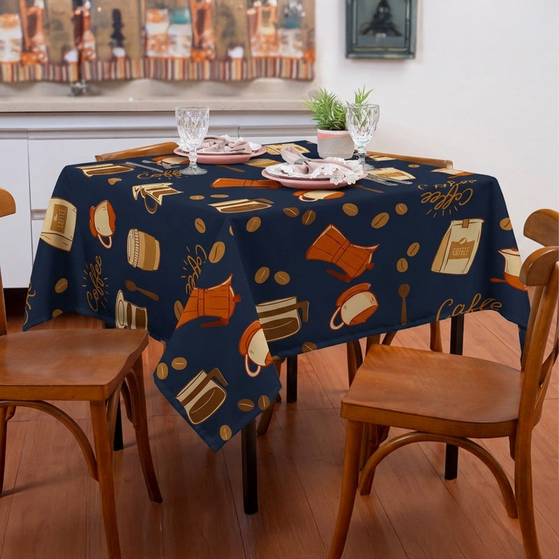 Toalha de Mesa Capuccino Azul 1,50x1,50 Quadrada