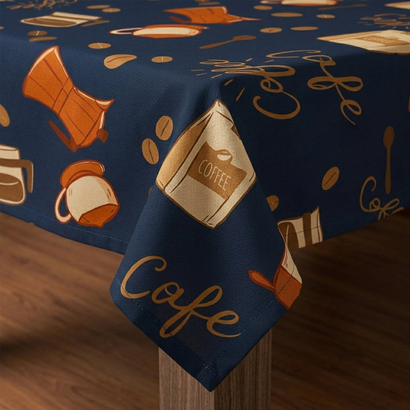 Toalha de Mesa Capuccino Azul 1,50x1,50 Quadrada
