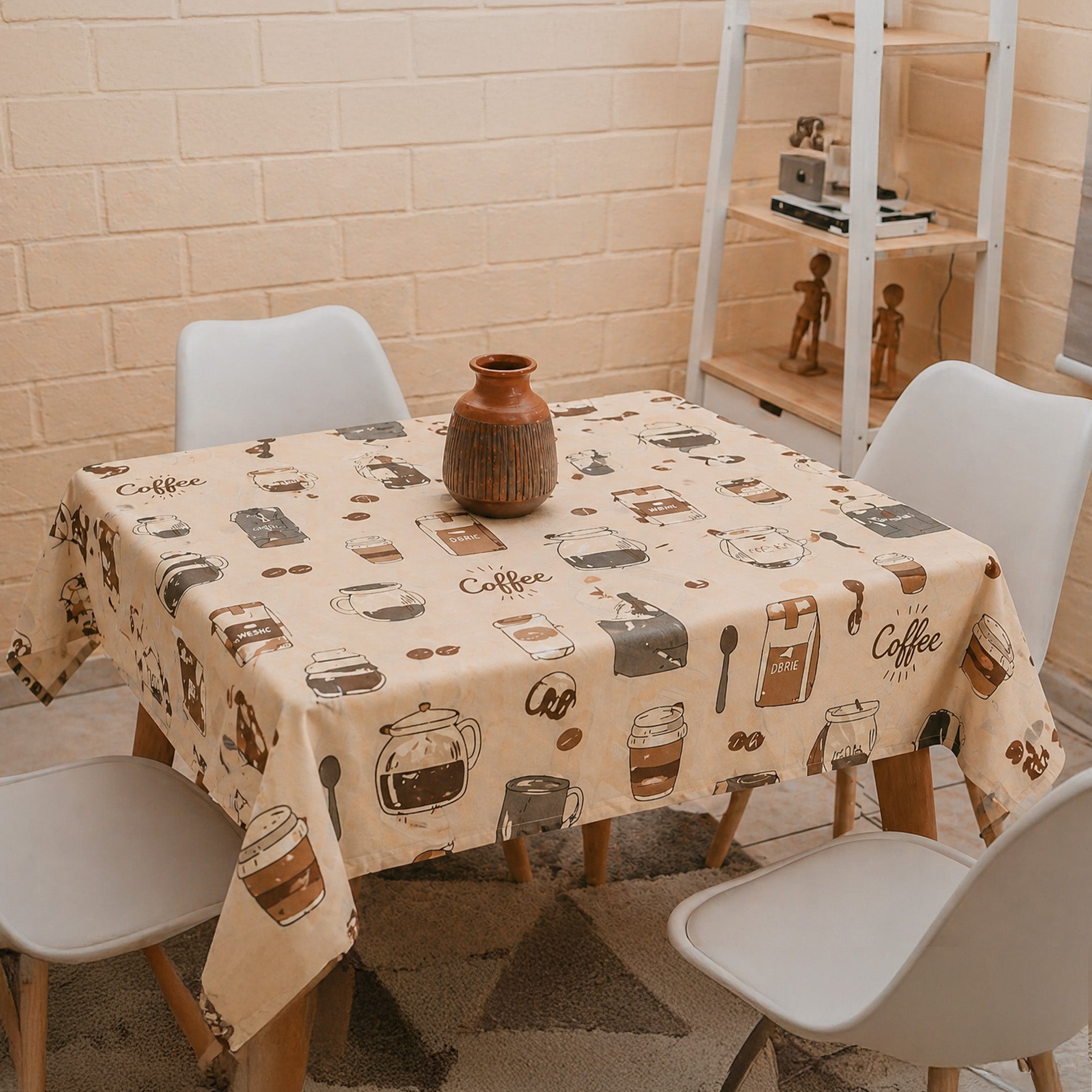 Toalha de Mesa Capuccino Marrom 1,50x1,50 Quadrada