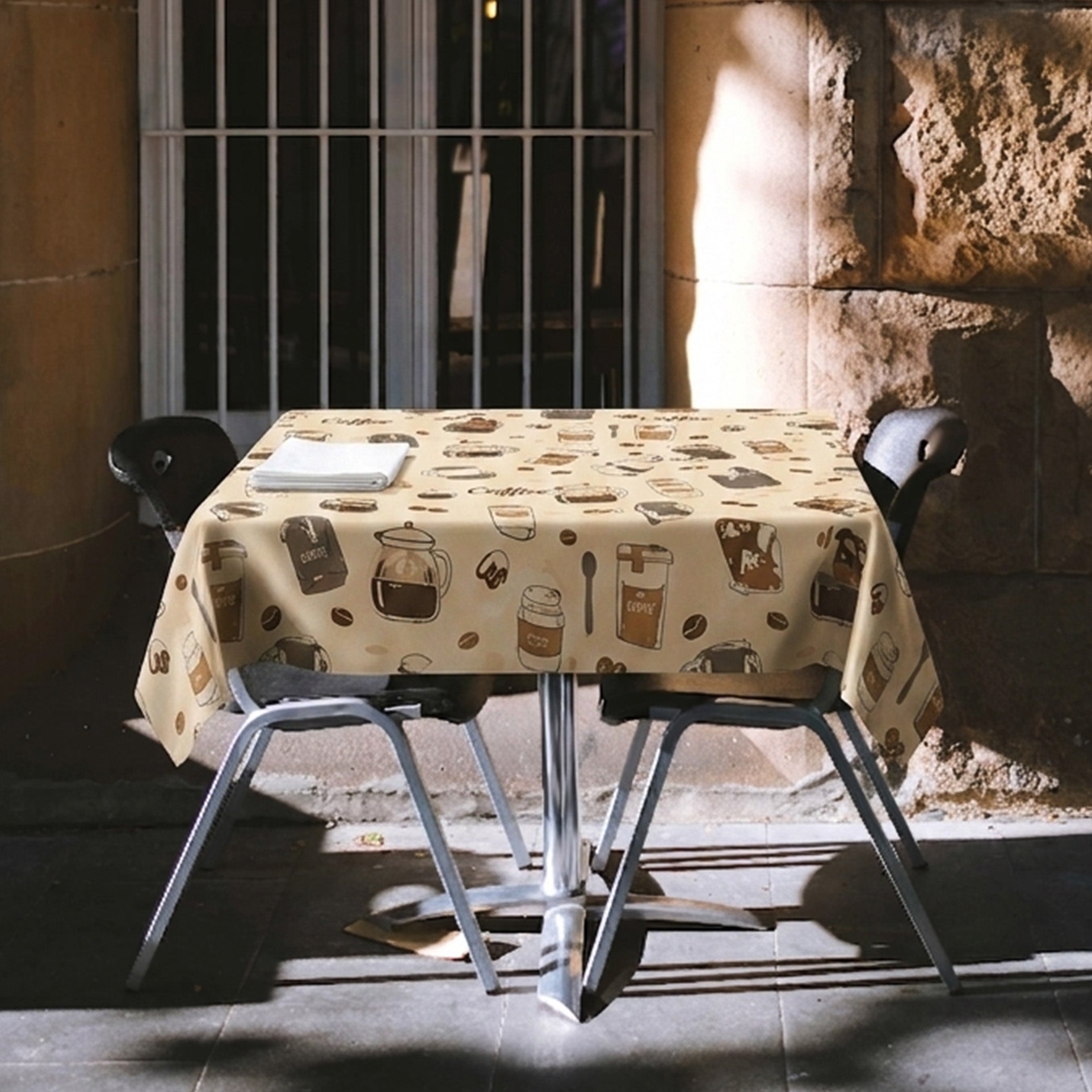 Toalha de Mesa Capuccino Marrom 1,50x1,50 Quadrada