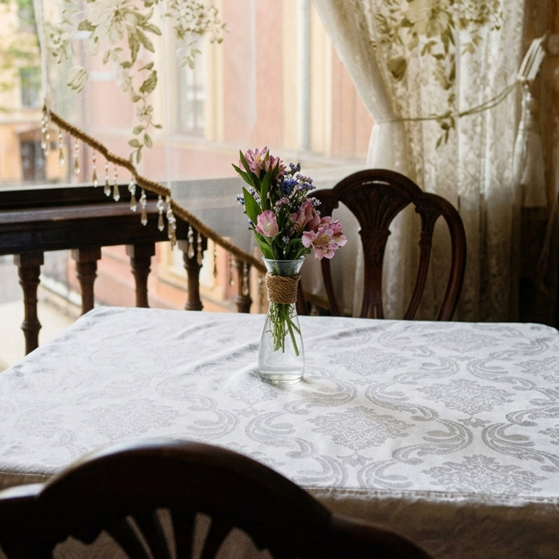 Toalha de Mesa Jacquard Branca 1,50x1,50 Quadrada