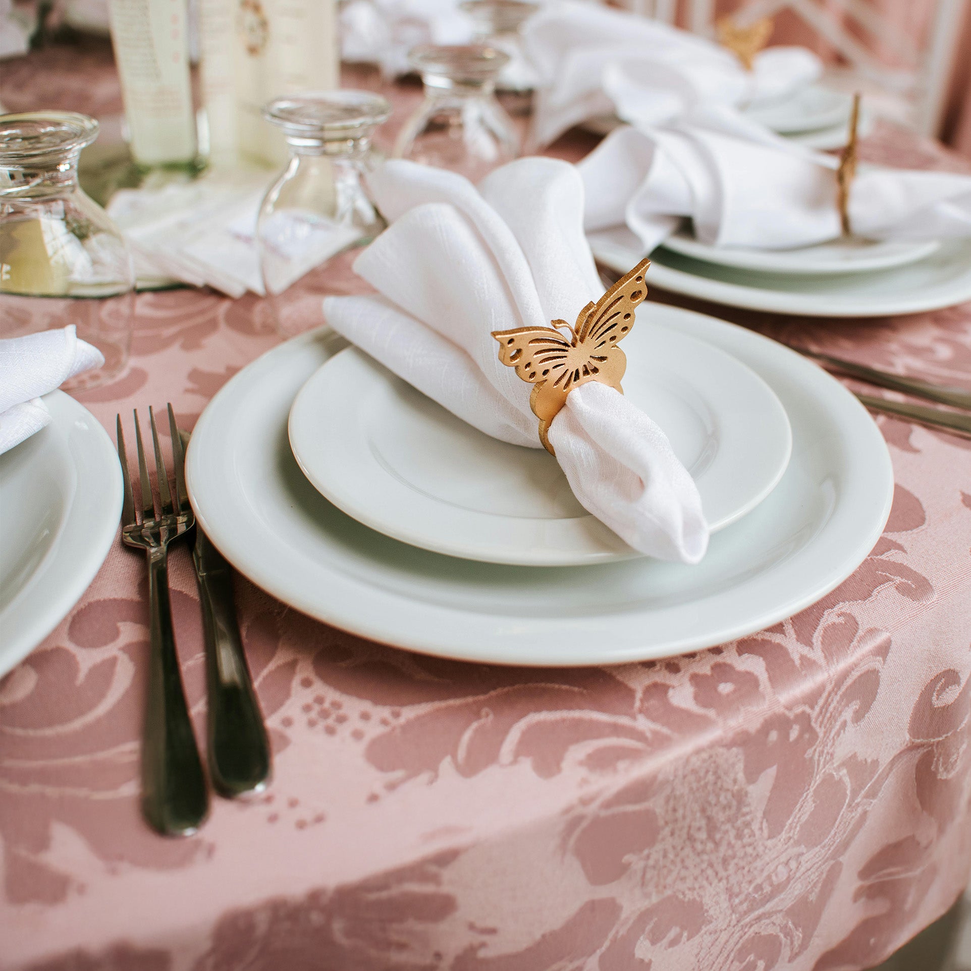 Toalha de Mesa Jacquard Rosa 1,50x1,50 Quadrada