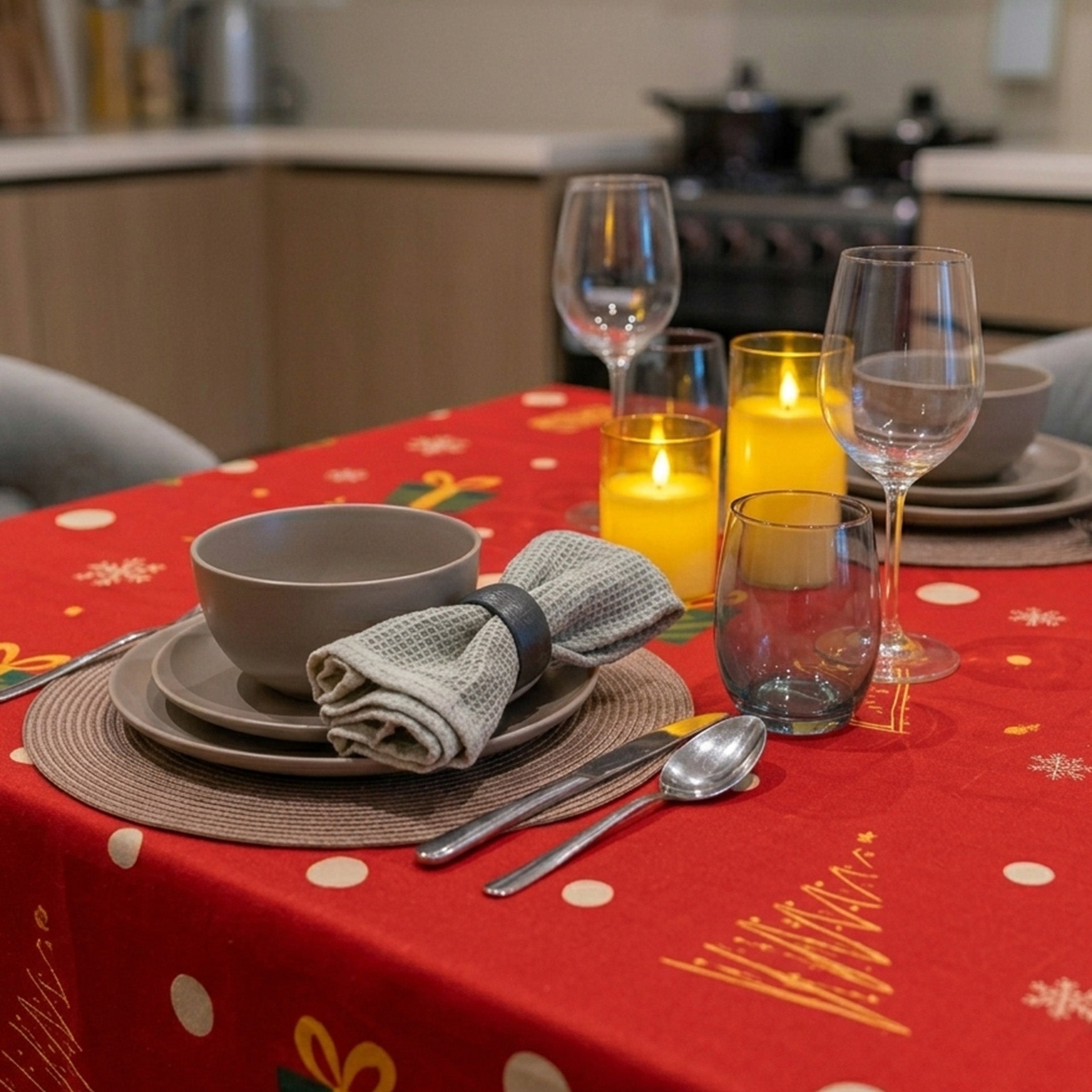 Toalha de Mesa Árvore Natal 1,50x1,50 Quadrada