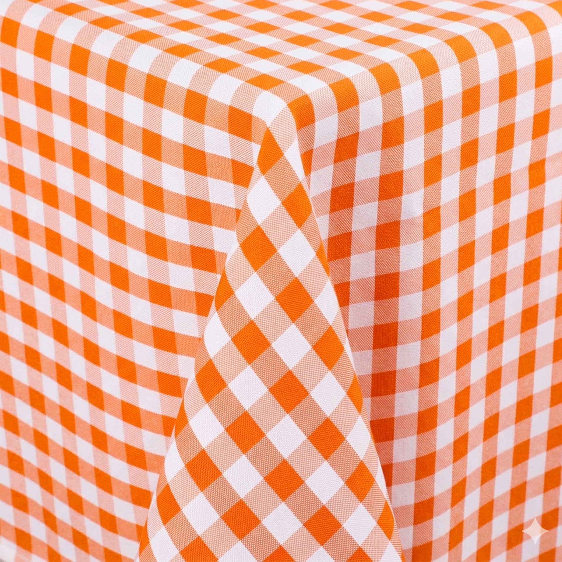 Toalha de Mesa Xadrez 1,50x1,50 Laranja Quadrada