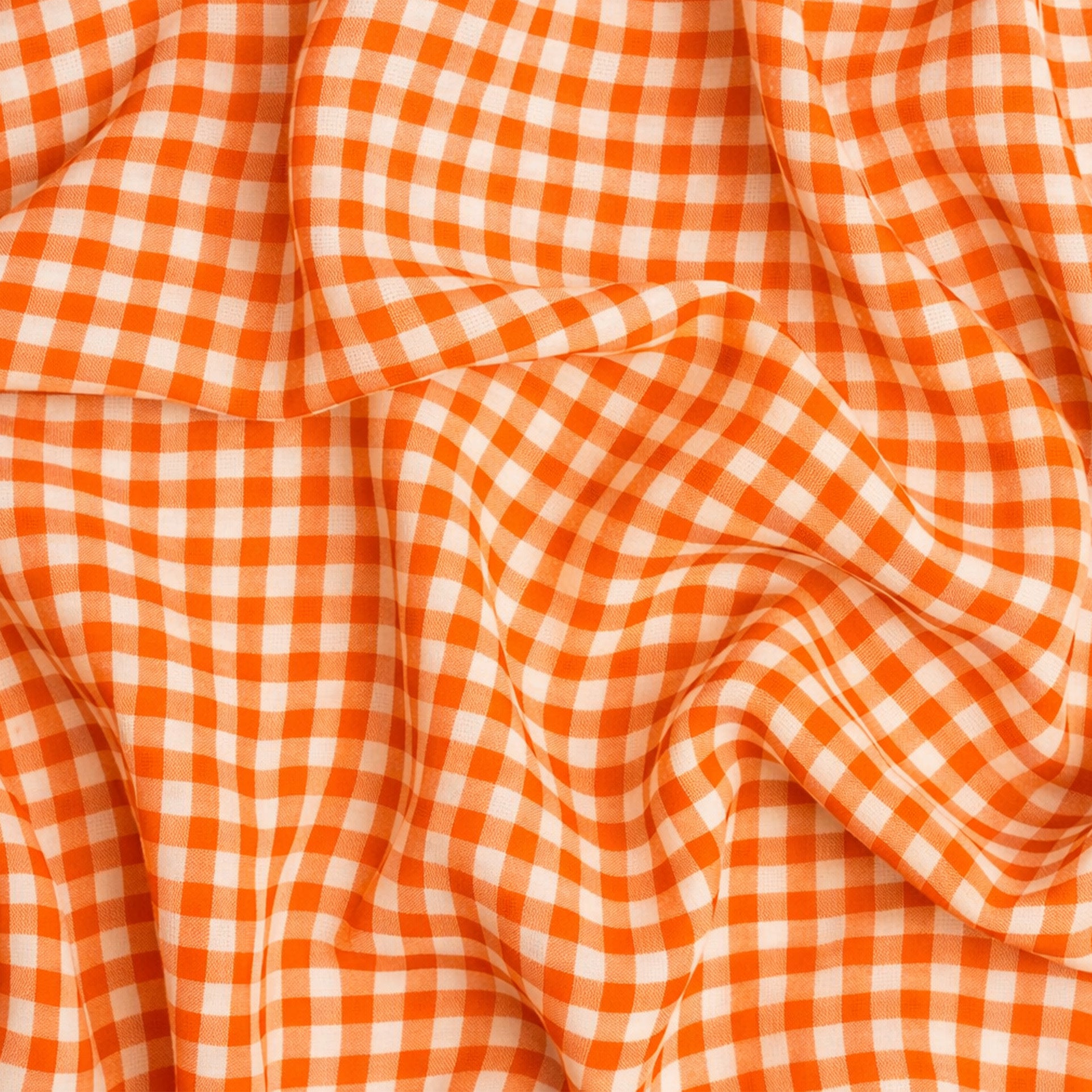 Toalha de Mesa Xadrez 150cm Laranja Redonda