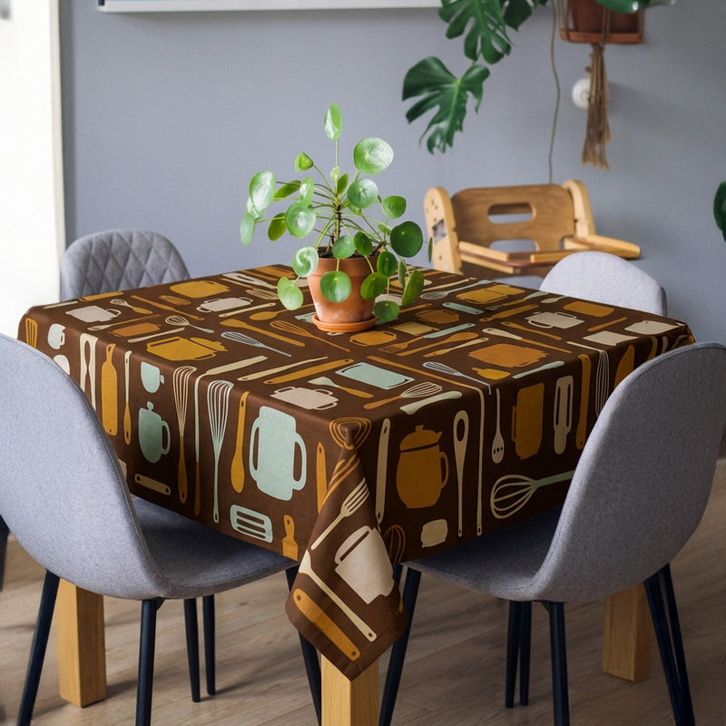 Toalha de Mesa Utensilhos 1,50x1,50 Quadrada