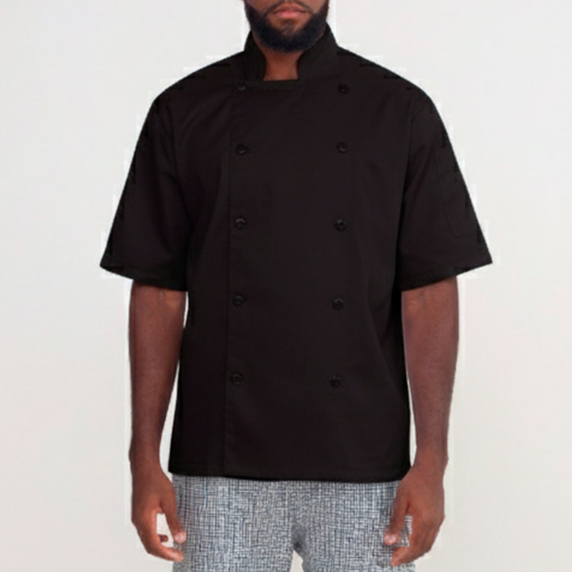 Dólmã Manga Curta Com Botões Pretos