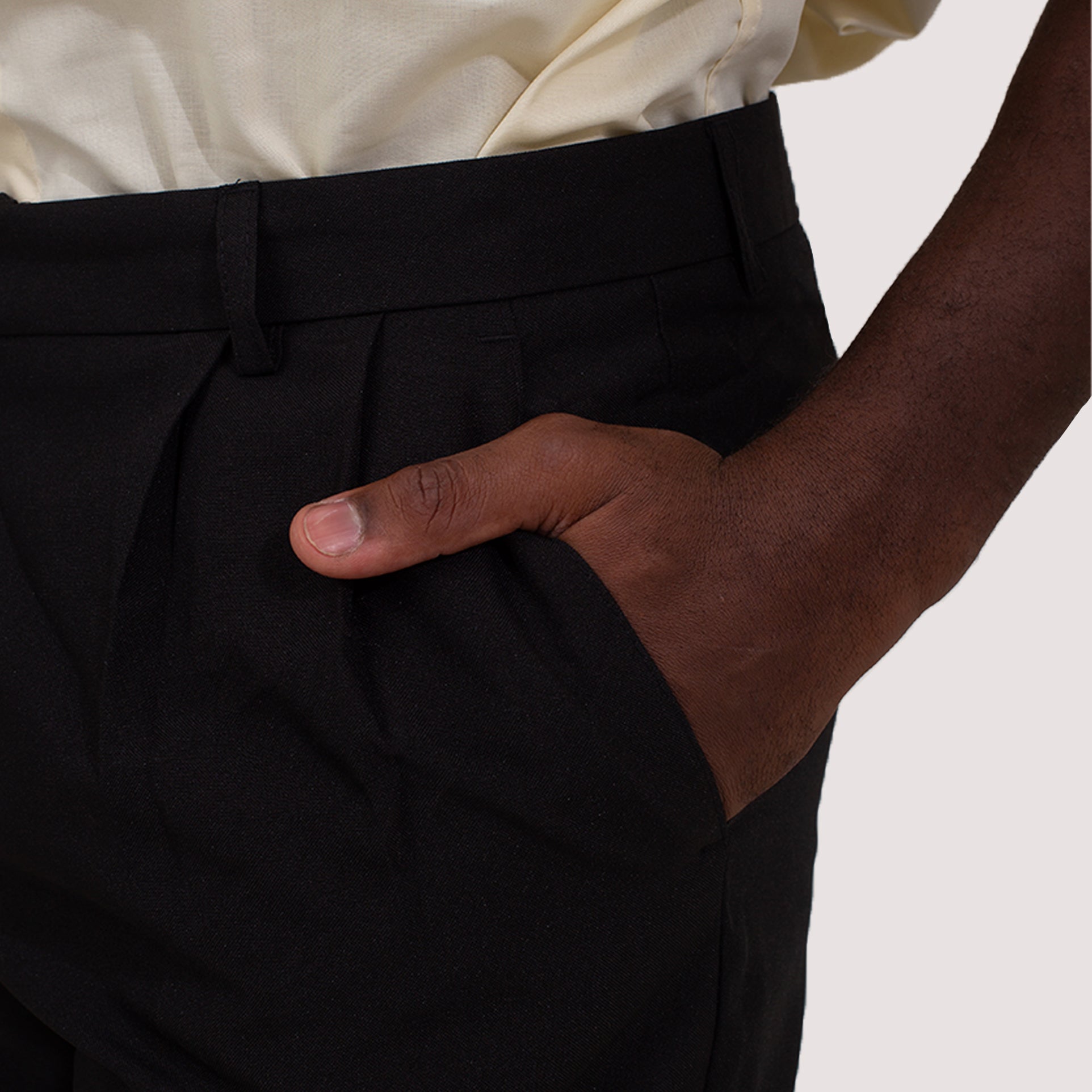 Calça Social Preta com Prega Masculina Oxford