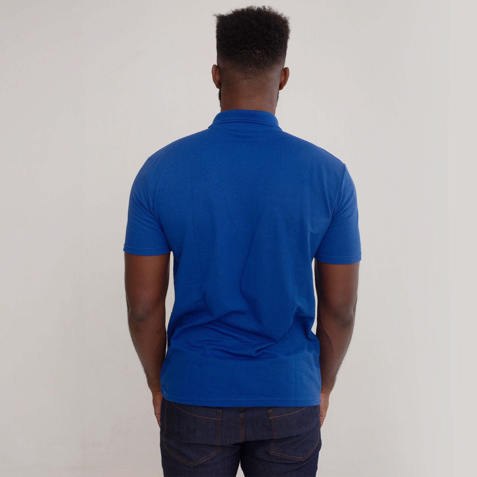 Camisa Polo Piquet Algodão Azul Royal