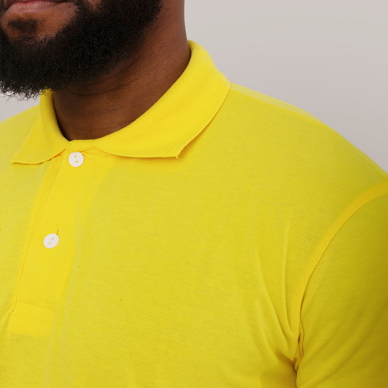 Camisa Polo Piquet Algodão Amarela