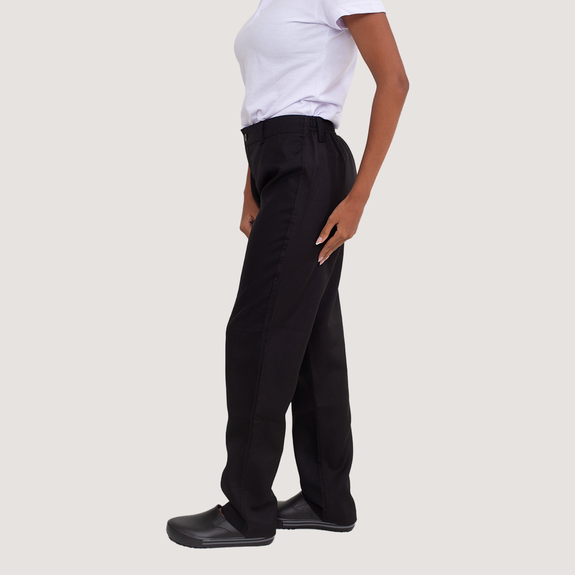 Calça Preta Meio Cós Feminina Oxford