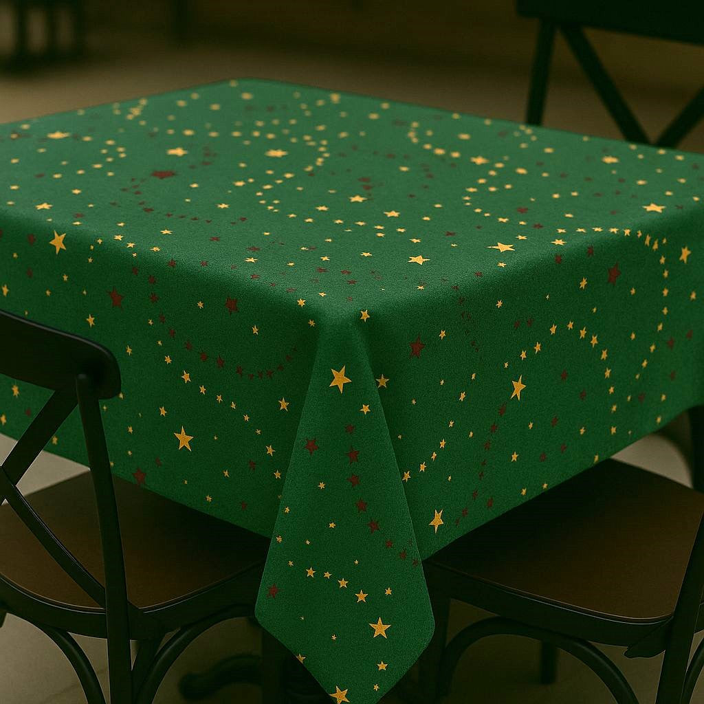 Toalha de Mesa Natalina Verde 1,50x1,50 Quadrada