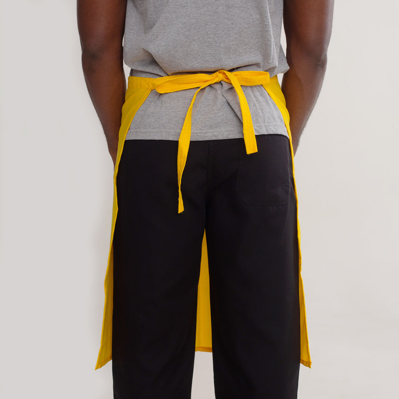 KIT 10 Aventais Amarelo de Cintura com Bolso Oxford