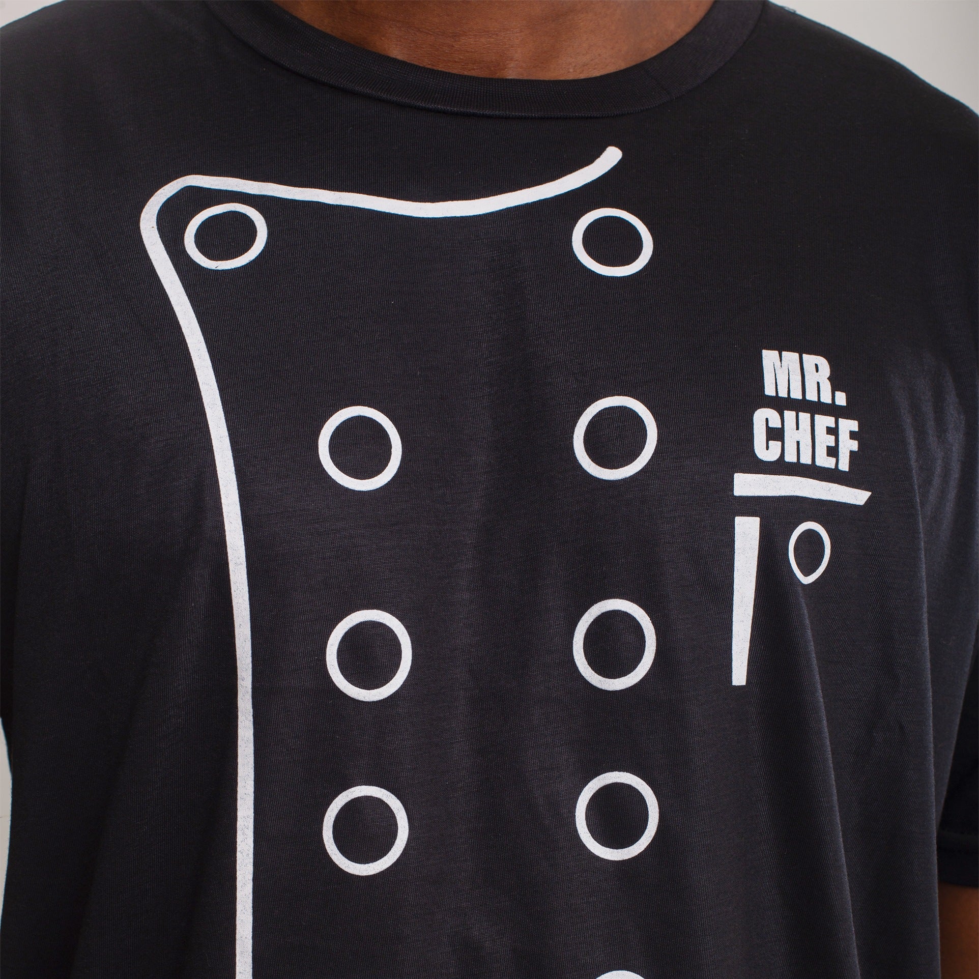 Camisa de Malha 100% Algodão Preta Mr Chef