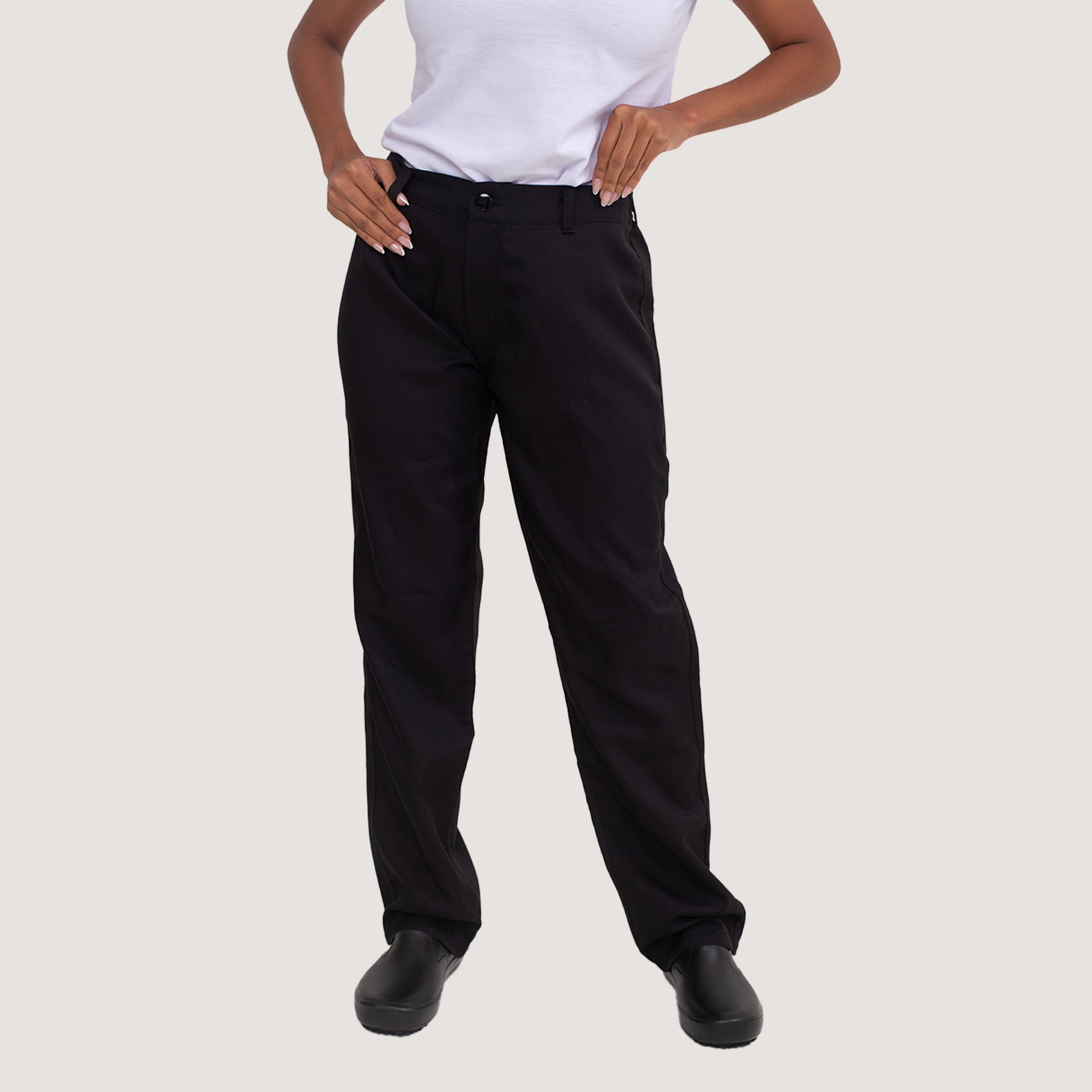 Calça Preta Meio Cós Feminina Oxford