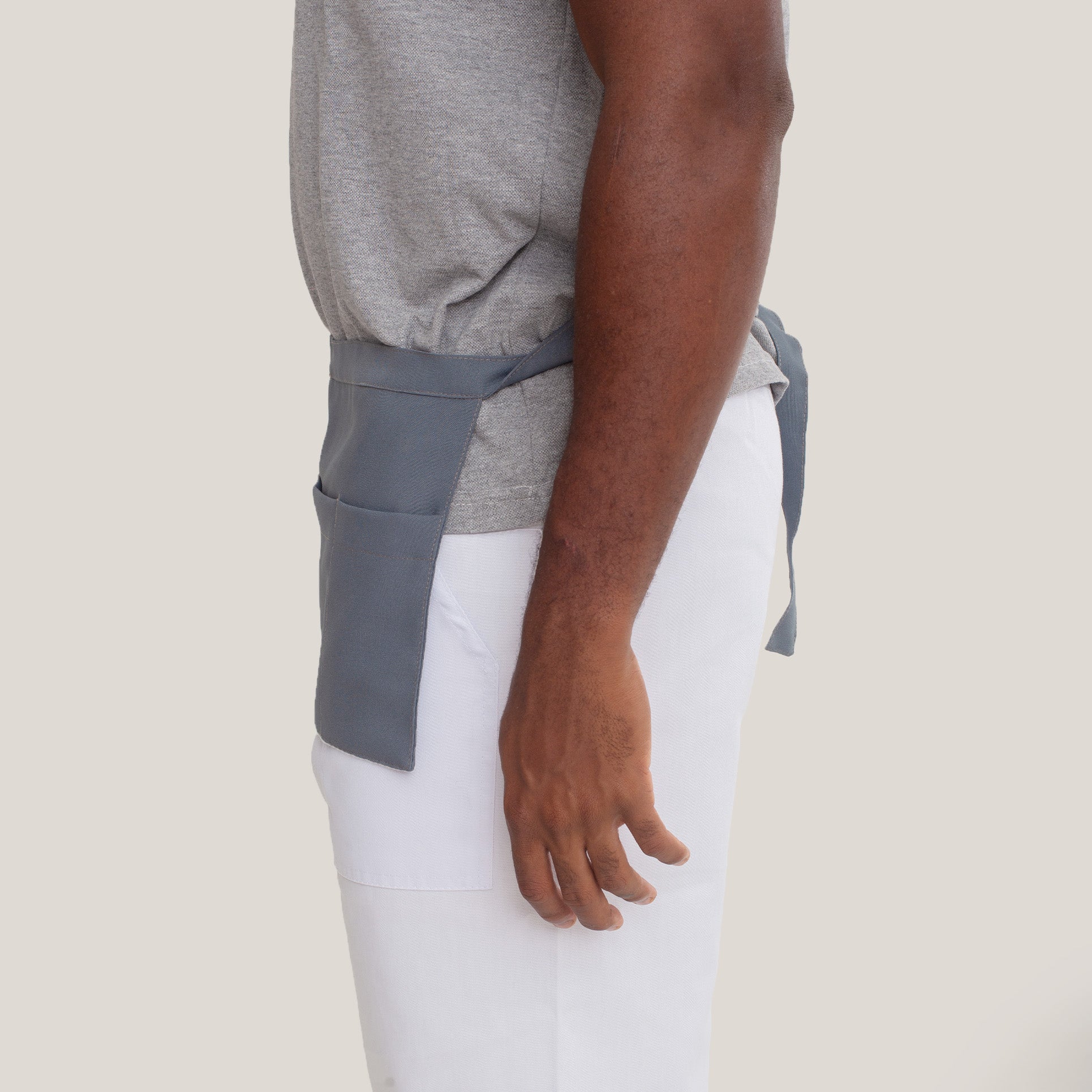 Avental Pochete Cinza Com Bolso Oxford
