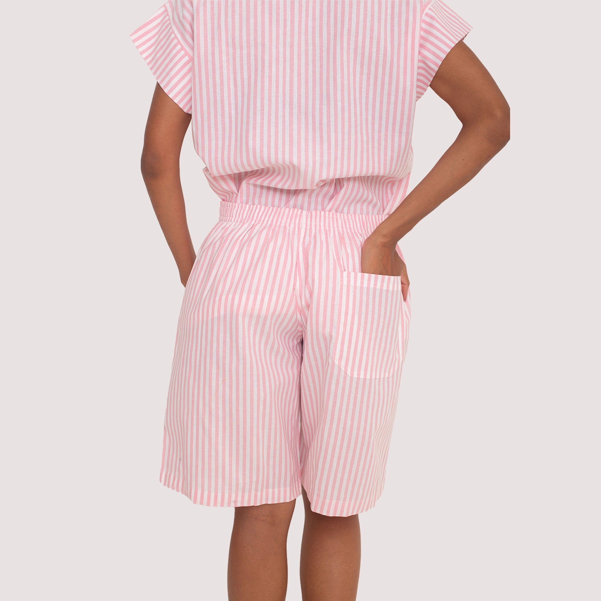 Uniforme Babá Rosa Listrado