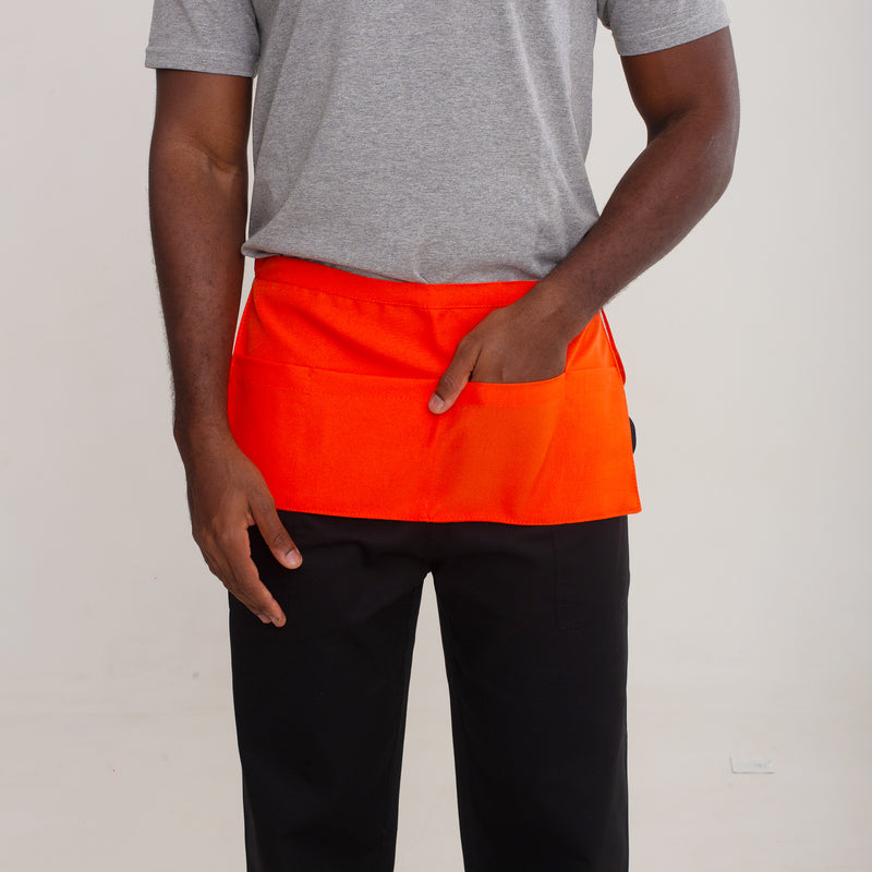 Avental Pochete Laranja Com Bolso Oxford