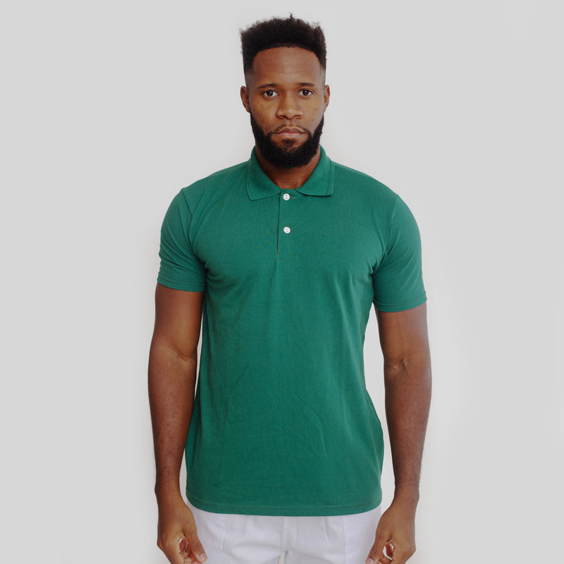 Camisa Polo Piquet Algodão Verde Floresta