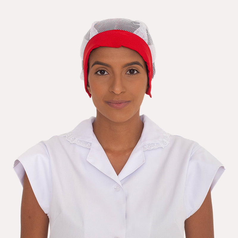 Touca de Renda Vermelho com Pala